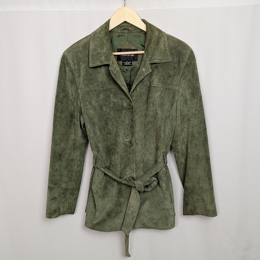 Dunne & Cole 90s Suede Leather Belted Jacket